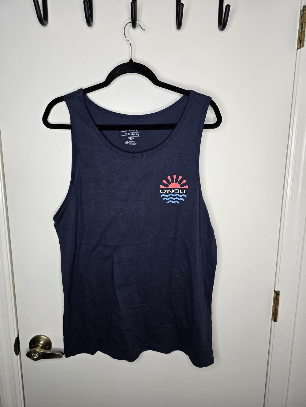 O'Neill Men's Navy Tank Top with Red Sun Graphic